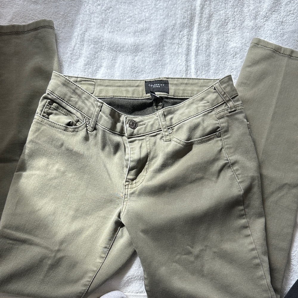 Celebrity Pink Olive Green Jeans Size 5/27S